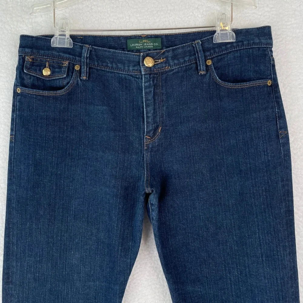Lauren Ralph Lauren Boyfriend Fit Jeans Dark Wash Straight Leg Size 10 Classic